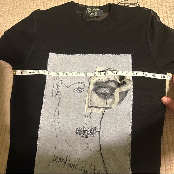 Jean Paul Gaultier SS 2002 Vintage Mesh Picasso Appliqué Madonna Eyes Pullover - Picture 12 of 16